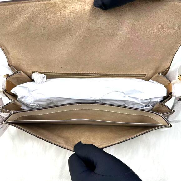 Coach Morgan Shoulder Crossbody Bag Blocked Signature Canvas In Khaki NWT CR332 - Picture 10 of 12